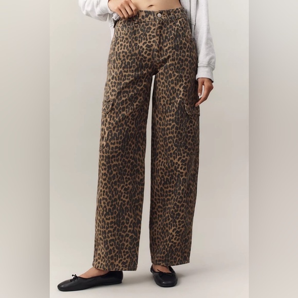 Damson Madder Leopard Denim Cargo Jeans UK 10/US 6 - Picture 3 of 12